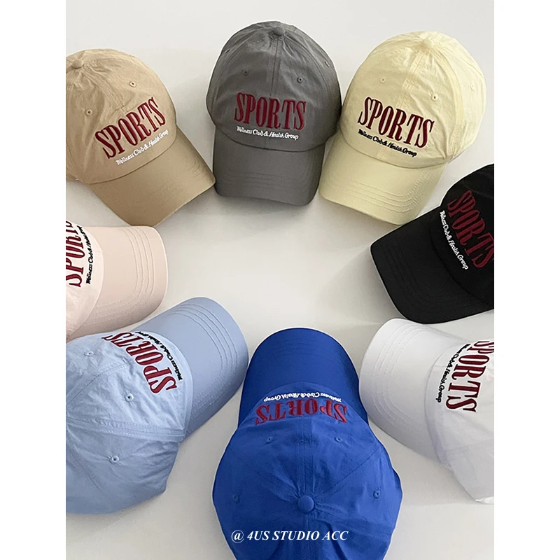 All-Matching Sun-Proof Peaked Cap Women's Korean-Style Embroidered Letters Lightweight Quick-Drying Sun Protection Baseball Cap