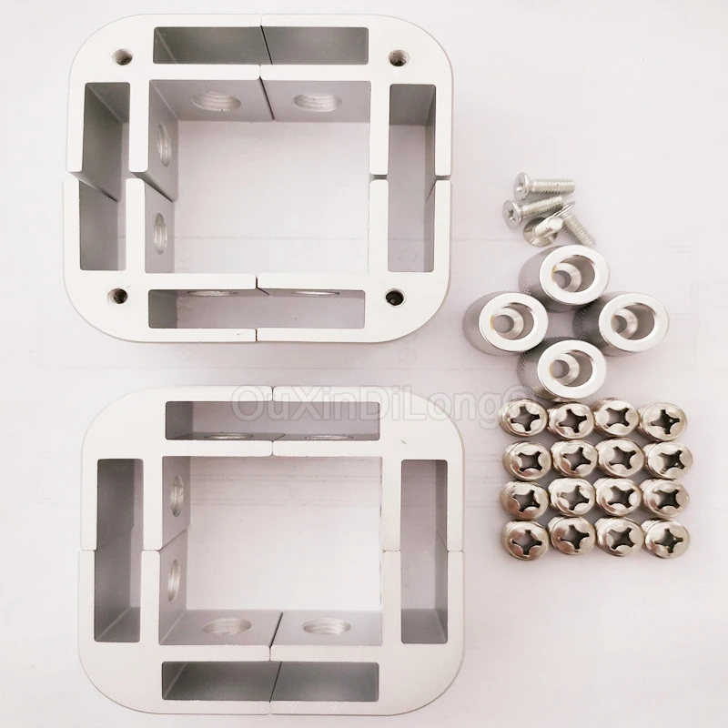 10Sets=80PCS Glass Flame Wind Guard Kit Fire Pit Flame Guard Brackets Glass Corner Clamps for 5/16 inch Square Glass Wind Guard