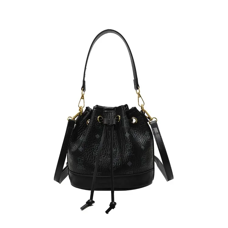 

2026 New Teddy Bear Print Bucket Bag, Cute Adjustable Shoulder Crossbody Bag, Vintage Top Handle Purse for Daily Outing