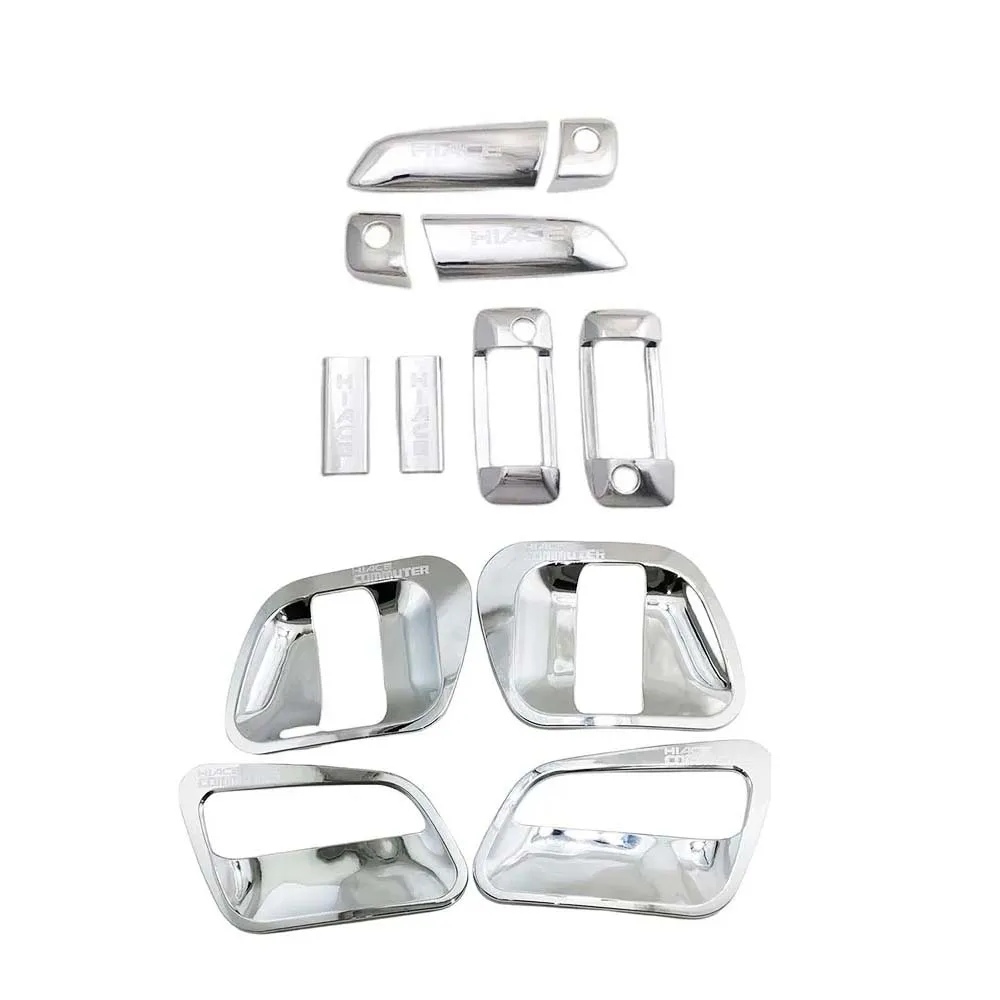 Car Decoration Door Handle Bowl Cover Trim For Toyota Hiace Commuter 2008-2018 Chrome Silver Cars Accessories Styling Upgrade