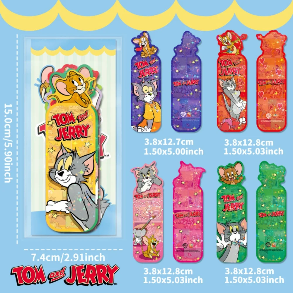 Marcadores de página de oficina de biblioteca Tom y Jerry genuinos, marcapáginas de papel estético DIY, marcadores de página de lector de estudiantes, decoración para niñas