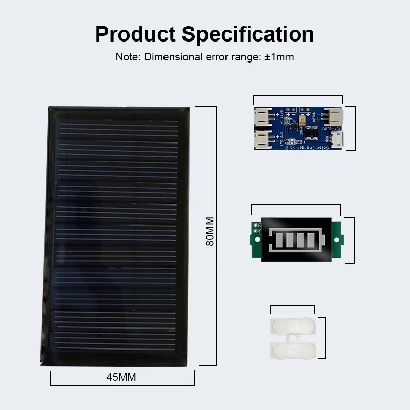 Mini Mono 80*45mm Solar Panel 5V 60MA for Mini Solar Panel Charging and Generating Electricity with Mini Solar Lipo Charger