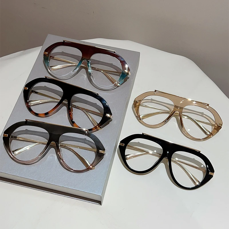 KAMMPT Oversized Pilot Glasses Men 2026 New Fashion Blue Light Blocking Optical Frames Women Trendy Brand Design Decor Eyewear view 5