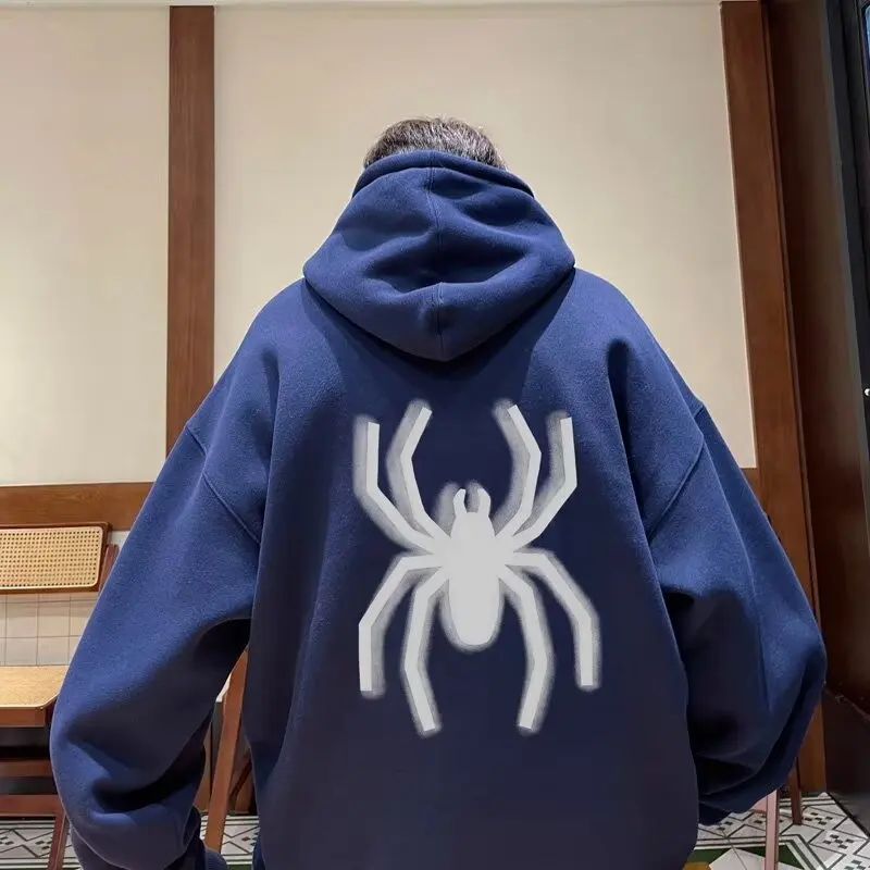 

Spider Solid Color Y2k Hoodies Goth Hip Hop Men Harajuku Punk Sweatshirt Hoodie Streetwear Zipper Solid Hooded Coats Oversized