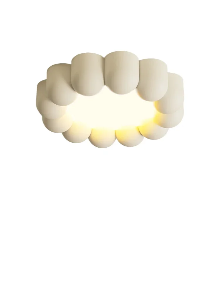 

bedroom light Nordic cream wind eye protection master bedroom room study light creative resin mountain round ceiling light