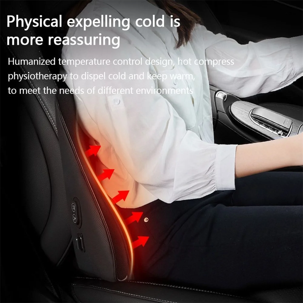 Car Neck Massage Pillow Lumbar Support Cushion Auto Seat Travel Relax Head Waist Support Memory Foam Car Headrest Back Cushion