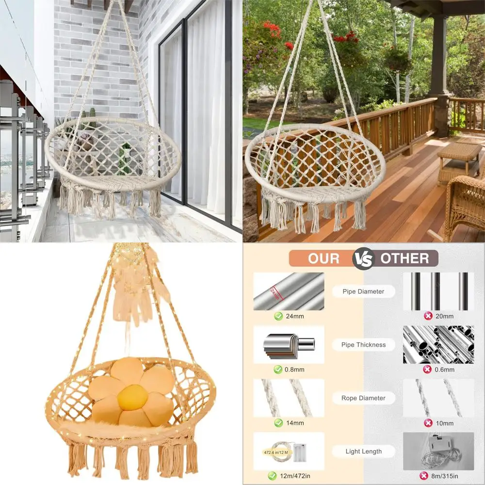 Led-Lit Macrame Swi… - image