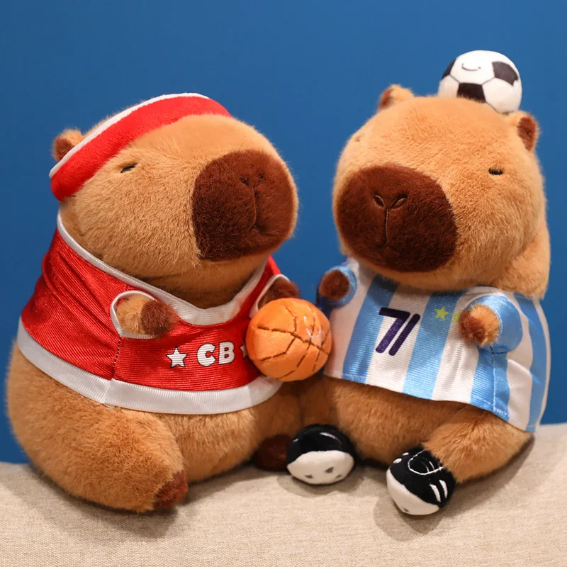 

Football basketball capybara Stuffed Animal Cute jersey capybara Plushies Dolls Gift for fans For Home Decor Ornaments