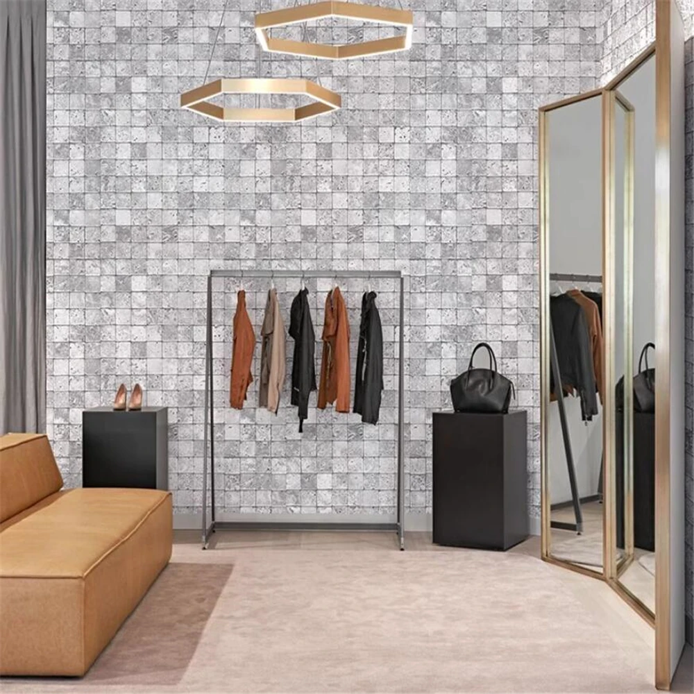 Imagem -02 - Gravado Tijolo Pattern Wallpaper Papel de Parede Tecido Modern Woven Pattern Decoração Home Sala de Estar Casa 3d