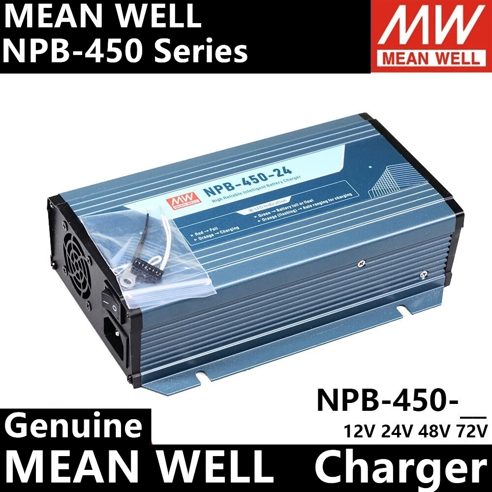 

MEAN WELL Power Source NBP-450-12/24/48/72V 450W Smart Charger 2/3 Stage Lithium Lead-acid battery