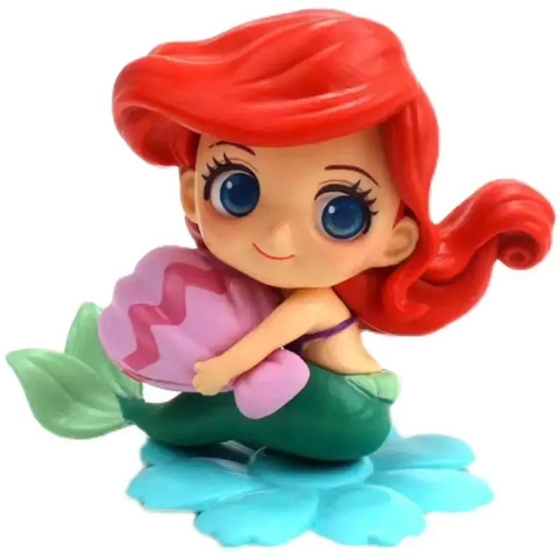 Aquarium Fish Tank Decoration PVC Flower Base Seashell Cute Mermaid Princess Baking Cake Toppers Decor Ornament Figurines Doll