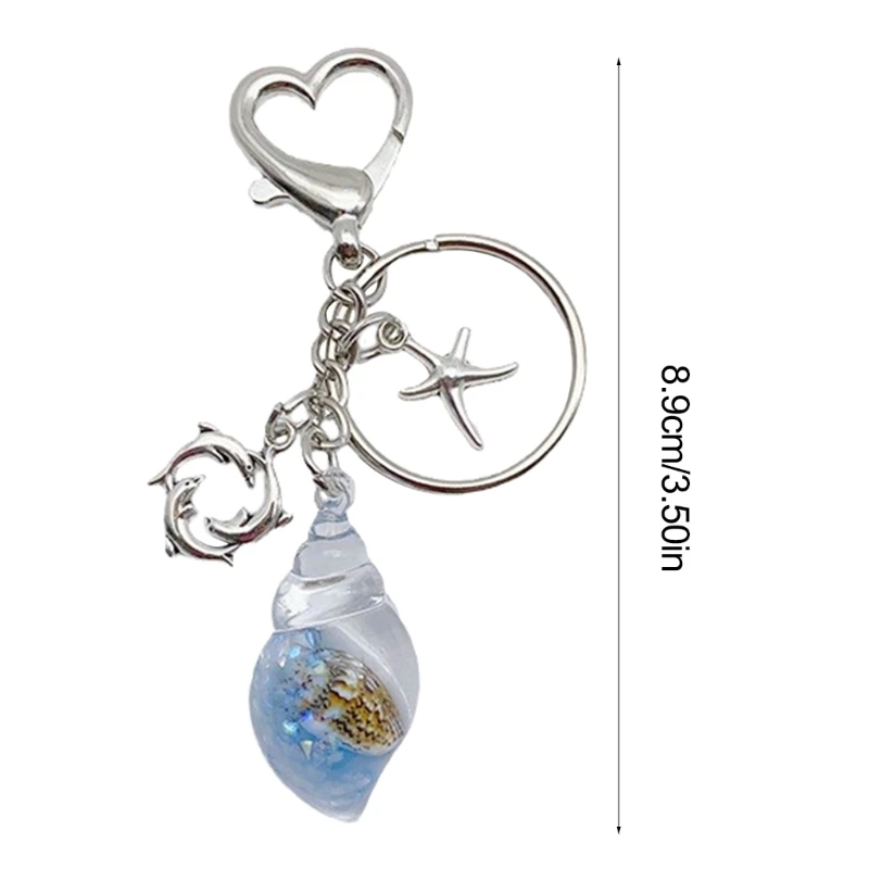 Elegant Conch Keychain Bag Purse Keychain Ocean Themed Backpack Decoration Stylish Bag Pendant for Fashionable Outfits image 6