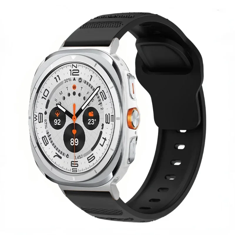 حزام سيليكون لساعة سامسونج جالاكسي الترا 2025 47 ملم سوار بديل رياضي قابل للتنفس لساعة جالاكسي 7 الترا كوريا باند