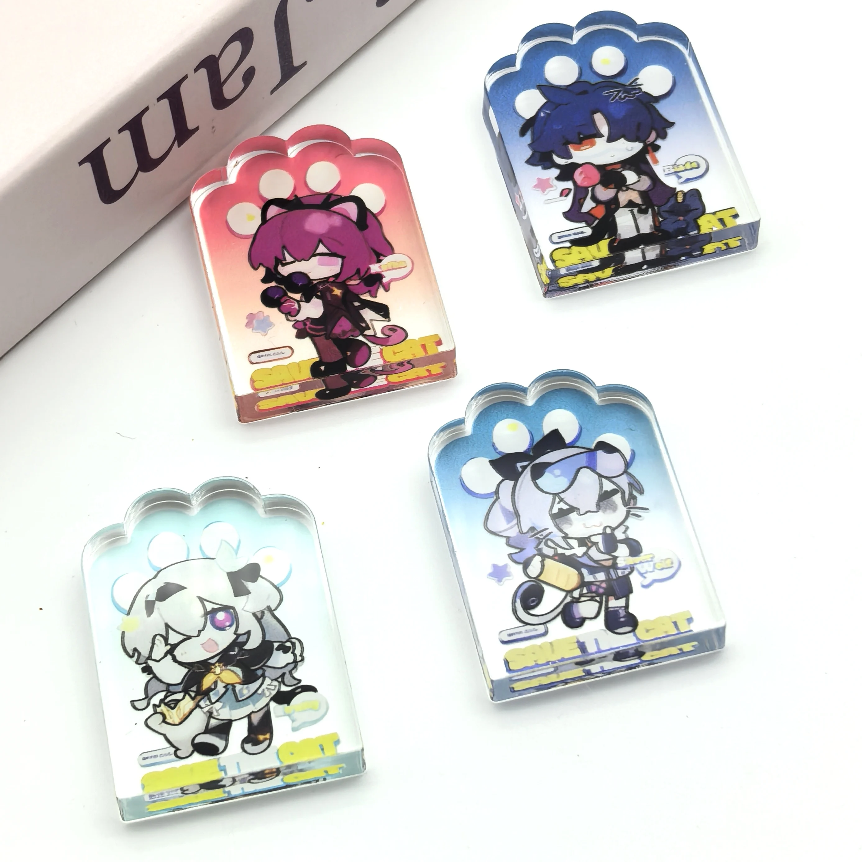 Jeux d'anime Honkai: Star Rail Blade Kafka luciole loup argenté griffe de chat mignon petite carte debout décoration de bureau en acrylique 1 pièce