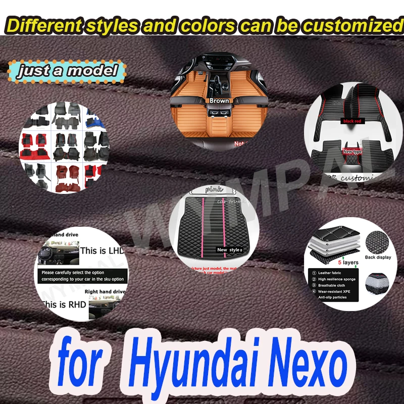 LUXURY Car Floor Mats For Hyundai Nexo Hyeondae Negso FE 2019 2020 2021 2022 5seat Carpet Waterproof