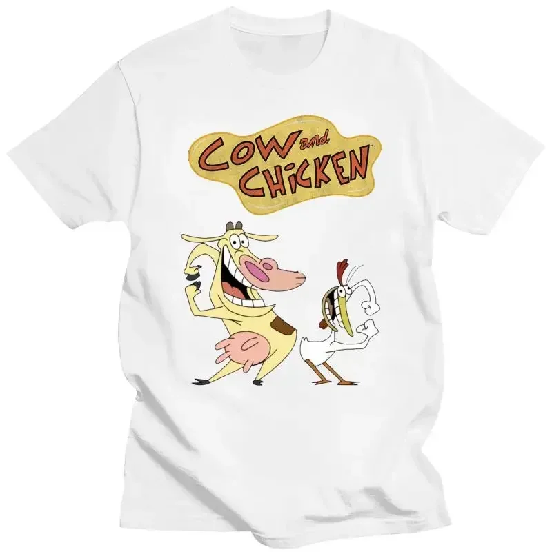 Camiseta de dibujos animados de vaca y pollo, V1, David Feiss, serie de Tv, todas las tallas, regalo de S-4Xl, divertida, nueva