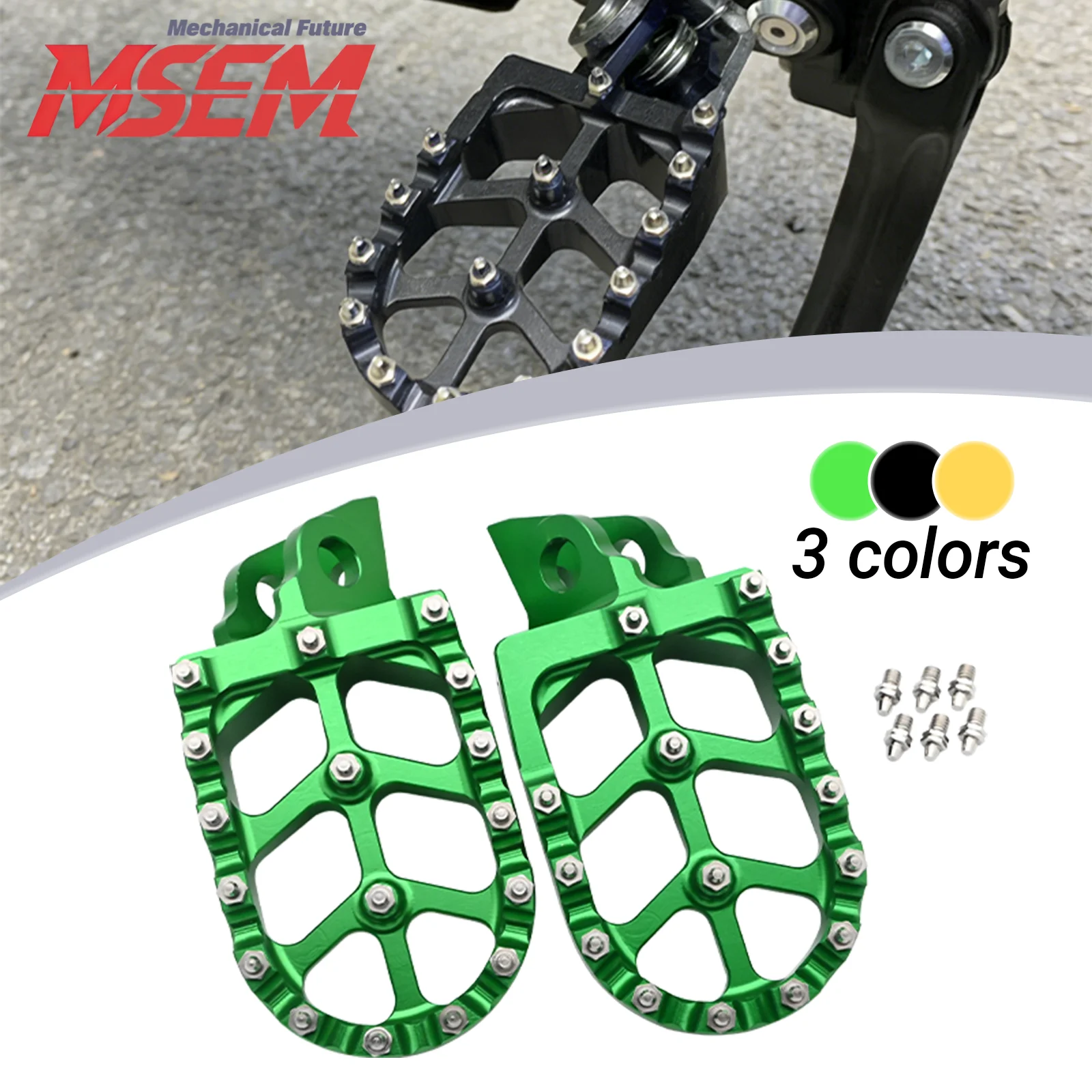 Motorcycle CNC Foot Pegs Footpeg Pedals FootRest Parts For Kawasaki KX65 KX85 KX80 KX100 KX112 RM65 RM100 KLX 140 140L 140G