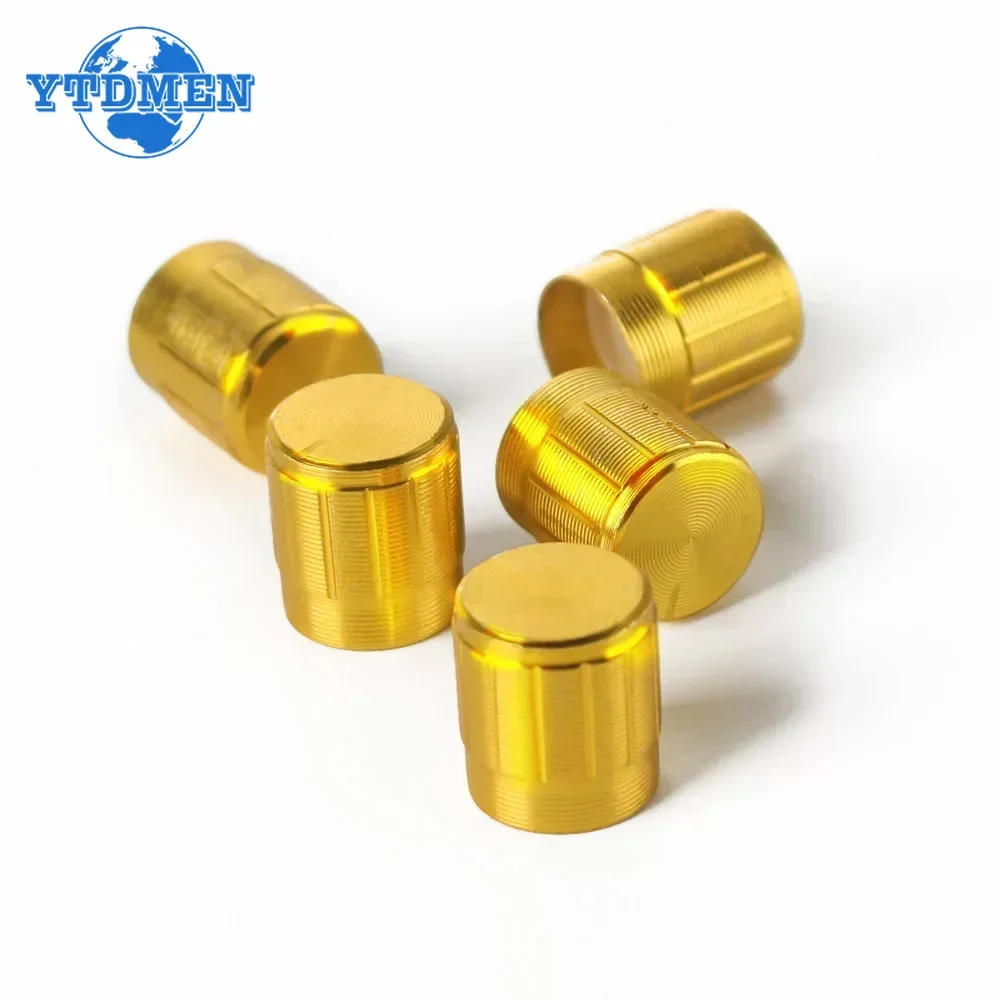 5/10/15PCS 15x17MM Aluminum Alloy Potentiometer Knob Cap Gold Silver Black Knob, for Rotary Switch Volume Control Knob WH148