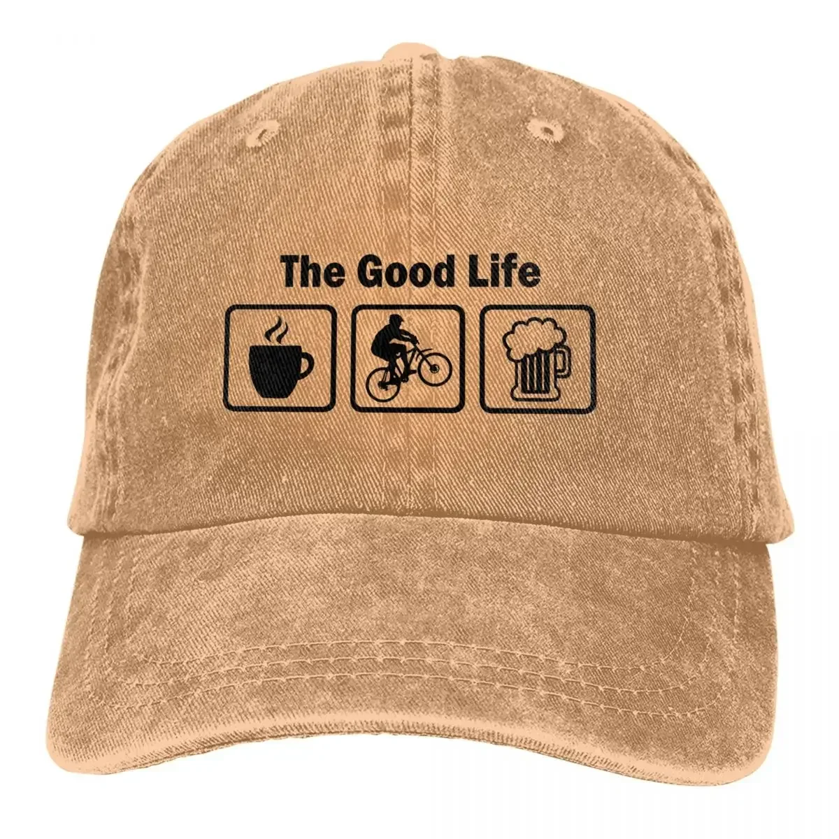 The Good Life Mountain Biking Essential Baseball Cap Men Hats Women Visor Protection Snapback Cross-Country Cross Country Caps