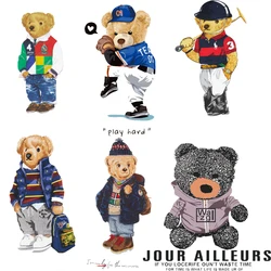 Nuovi vestiti toppe termoadesive sui vestiti Cartoon Bear Iron-on Transfers per abbigliamento adesivi termici Appliques per giacca