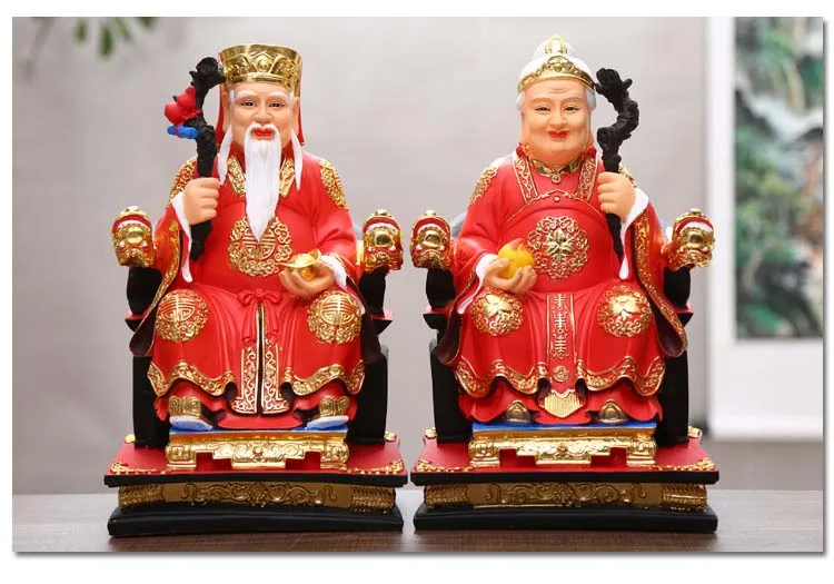 large  A pair Asia Temple Worship HOME efficacious bring wealth luck 