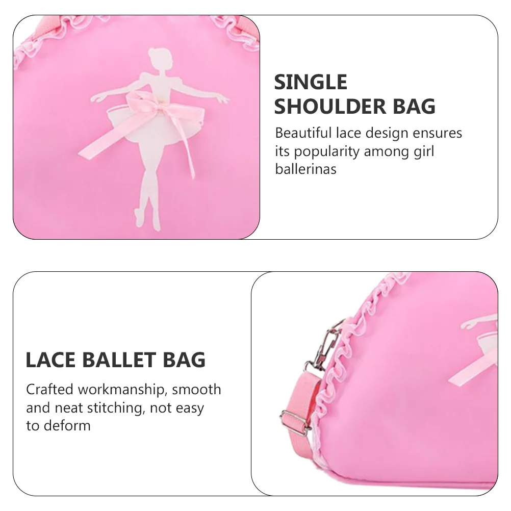 

1Pcs Adorable Oxford Cloth Ballet Bag Smooth Stitching Practical Diagonal Bag with Zipper for Daily Storage Versatile Handbag