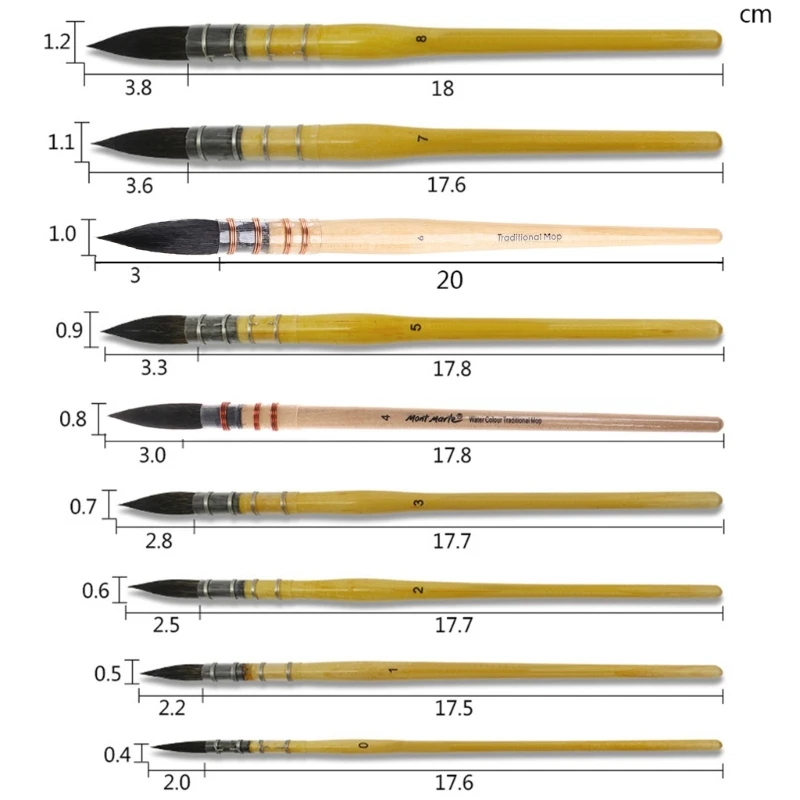Pincel pintura aquarela artesanal, cabelo esquilo para pintura caligrafia e escrita