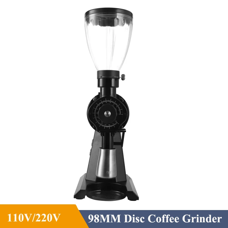 EK43S 98MM Espresso Coffee Grinder Stainless Steel Titanium Plated Flat Burrs 1L Bean Hopper 1000W Coffee Bean Mill Grinder