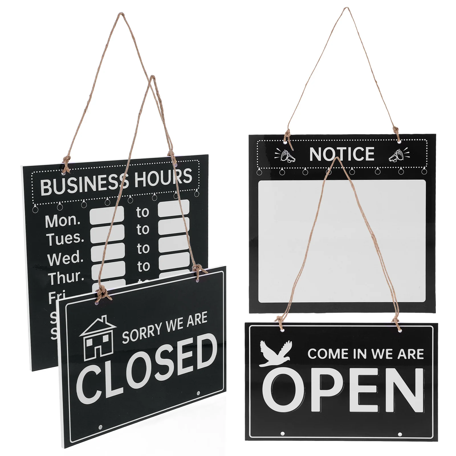 

Erasable Restaurant Sign for Business Hours Wood Open Closed Signs Changeable Store Door Decorative Blackboard Listings