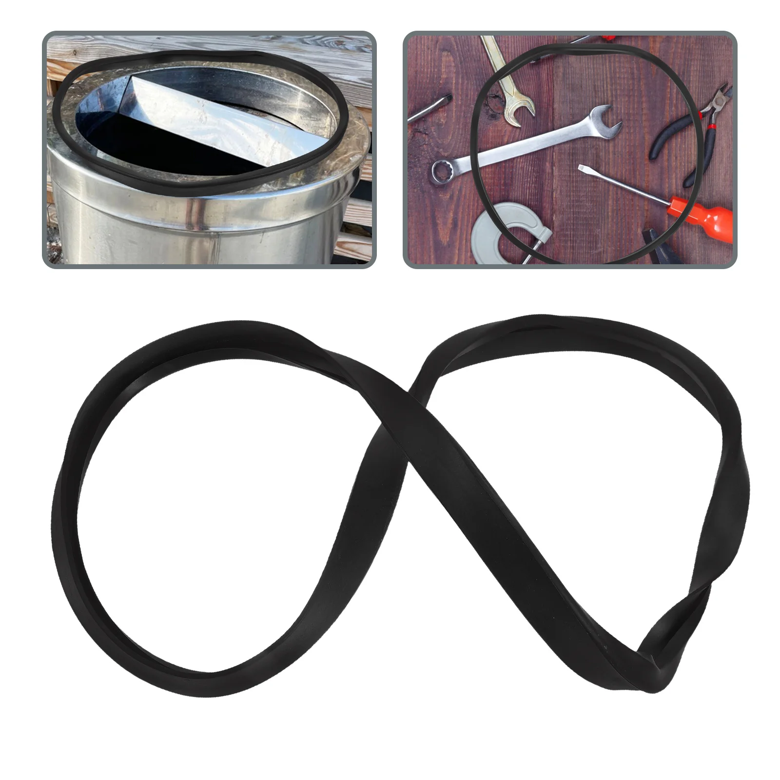 

Hotel Standing Flip Lid Round Trash Can Rubber Fixing Ring Anti-Slip Elastic Gasket for Office Bar Entertainment Waste Bin