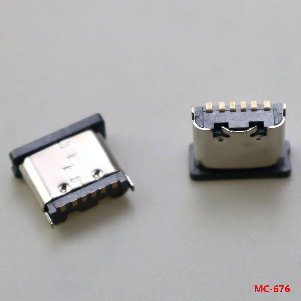 5szt 6-pinowe pionowe złącze SMT typu C USB 3.1 żeńskie SMD do projektowania PCB DIY wysokoprądowe ładowanie 6P — zdjęcie 6