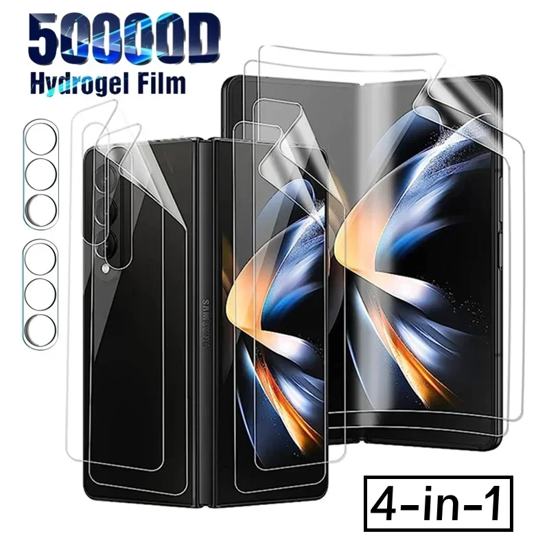 Fold6 Hydrogel Film for Samsung Galaxy Z Fold 6 5 4 3 Front Back Screen Protector Camera Lens Tempered Glass for ZFold5 ZFold3