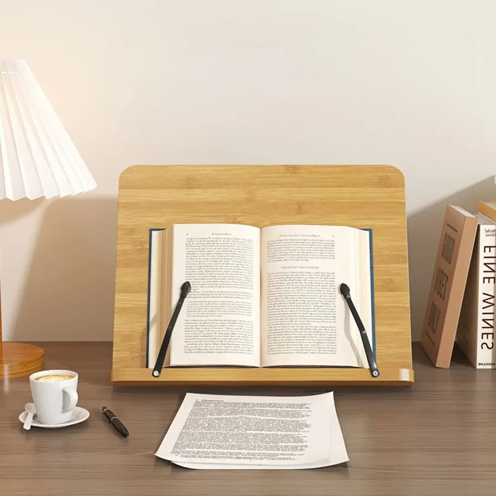 

8, деревянная подставка для книг с регулируемым углом наклона, многофункциональная, удобная, для чтения, кронштейн для кулинарной книги, нескользящий складной