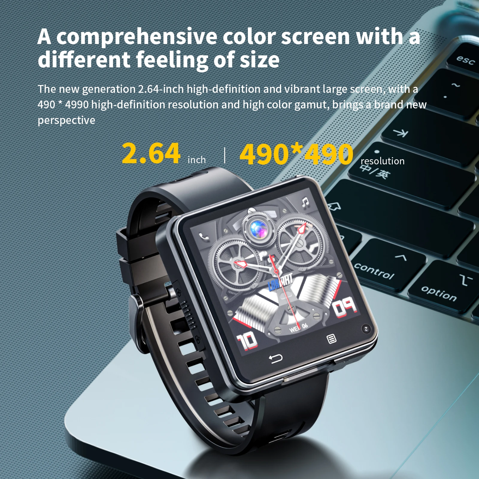 New MTK6761 5G Cellular Version Android 11.0 Smart Watch Men 2.64inch Larger Screen Smartwatch 500W HD Dual Camera 64GB Storage