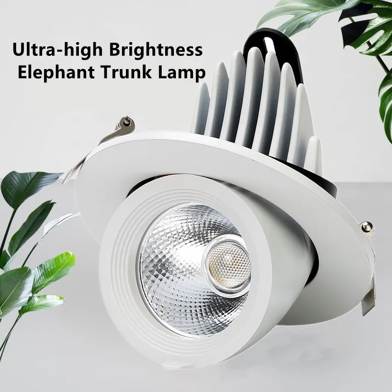 

Dimmable Elephant Trunk Lamp Spotlights Embedded Clothing Store 360 Degree Rotation Adjustment Shop Background Wall Exhibition