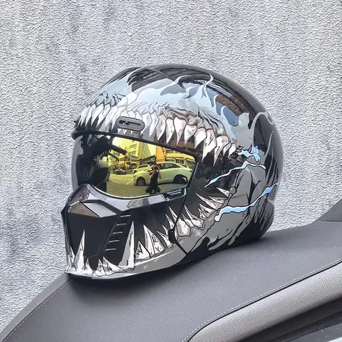ORZ New Scorpion Retro Motorcycle Cascos Moto Locomotive Personality Multi-purpose Combination Helmet Half M L XL XXL XXXL