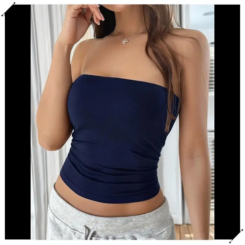 Womens Strapless Tube Tops Basic Backless Sleeveless Bandeau Going Out Crop Tops Cute 2025 Summer Clothes