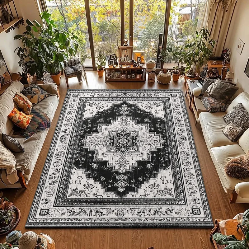 RAKKS ريترو الفارسي نمط هندسي المنزل الحمام الكلمة حصيرة غرفة المعيشة سجادة كبيرة غرفة الطعام دراسة أريكة السرير السجاد.