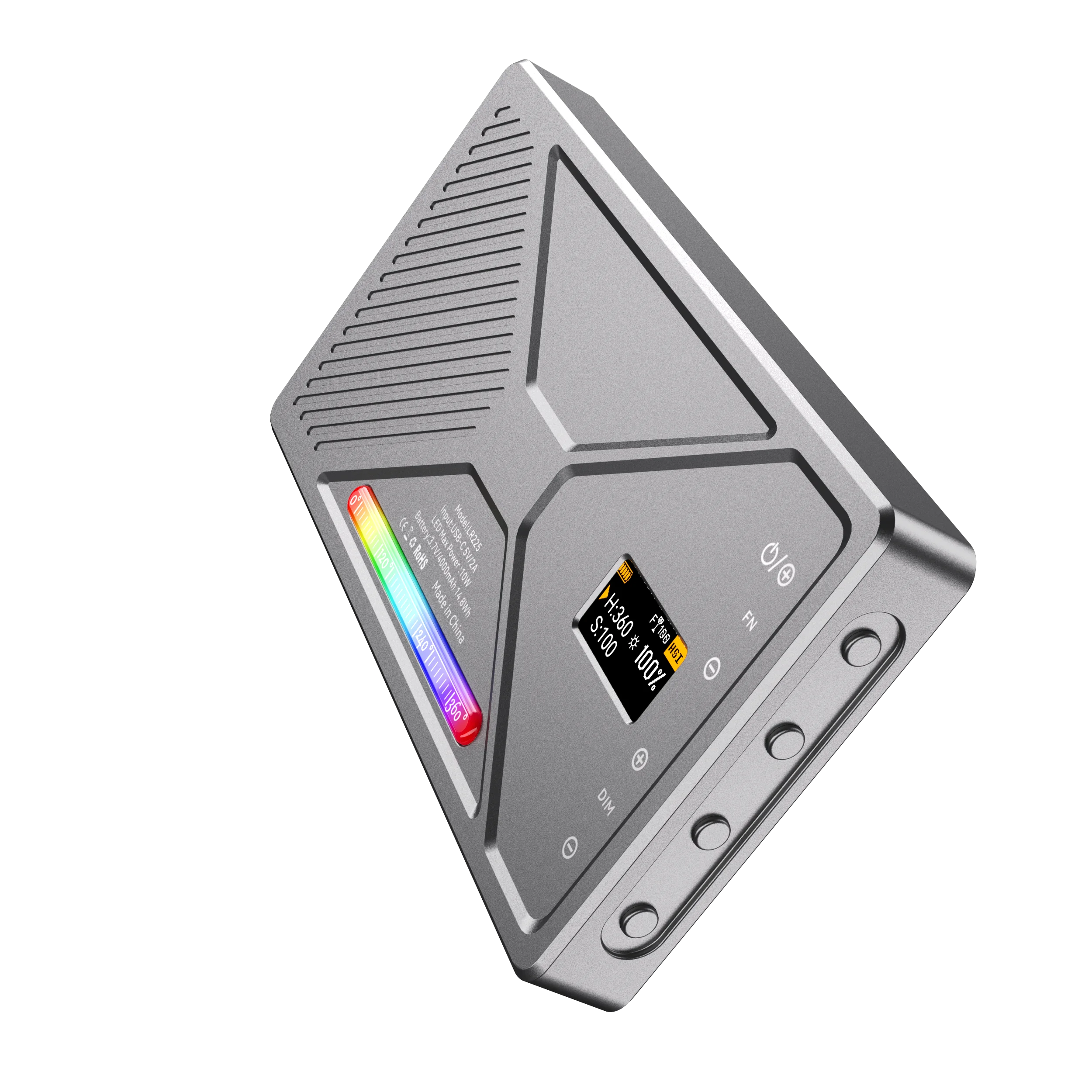 LIYADI LR225 PRO RGB LED Luz de vídeo 2500K-9900K Luzes de preenchimento de bolso para câmera Smartphone Fotografia Iluminação de estúdio