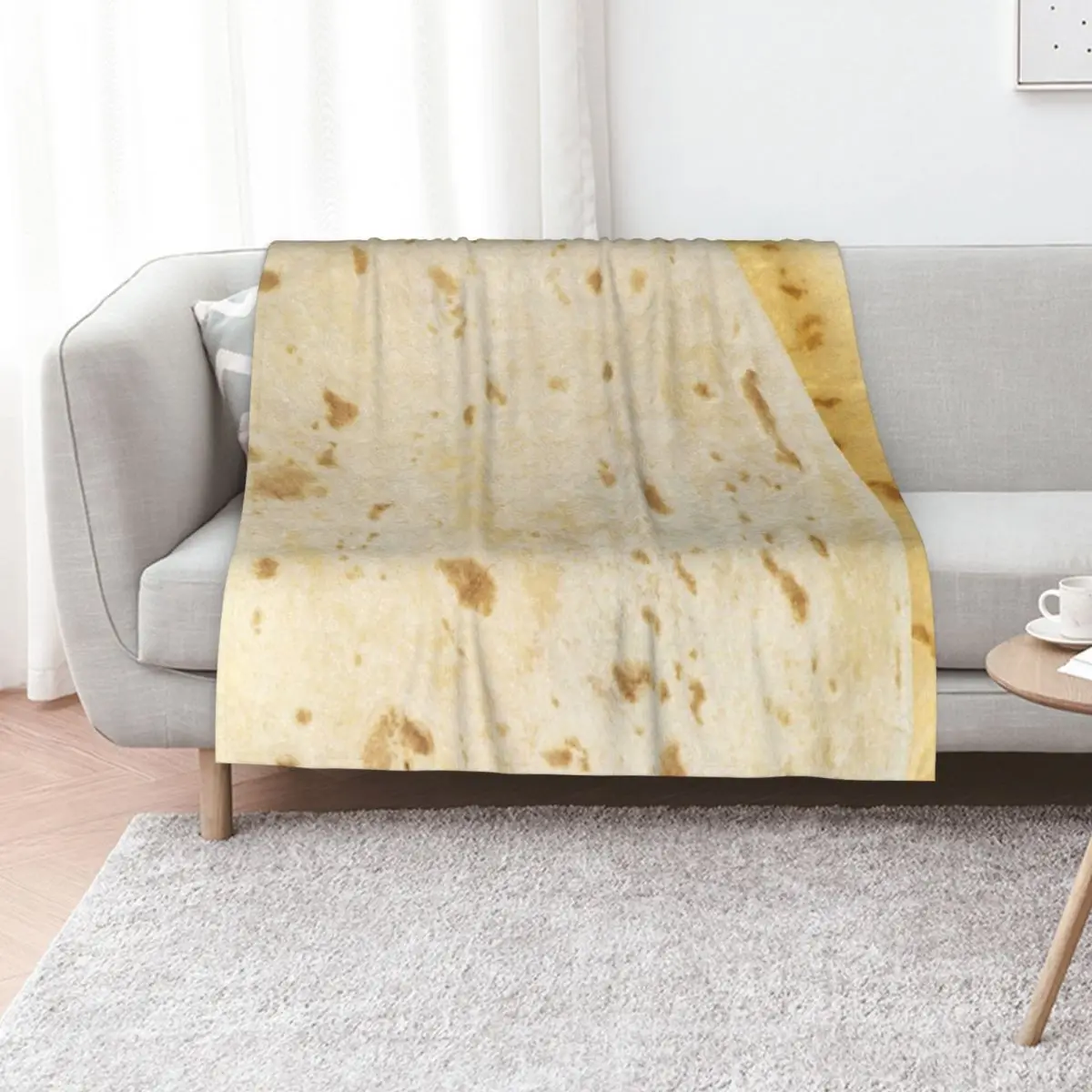 Flour Tortilla Burrito Taco Pattern Throw Blanket Bed Fashionable Cute Plaid Loose Hairy Travel Blankets
