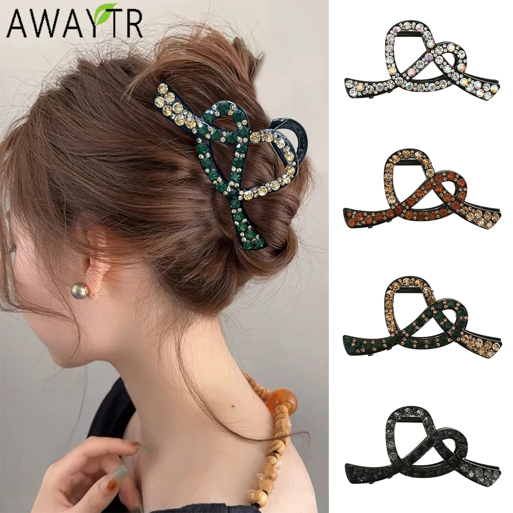 

AWAYTR красочные алмазные декоративные узоры для волос, когти, модные заколки для волос, краб для девочек, подарок, аксессуары для волос, головной убор на день Святого Валентина