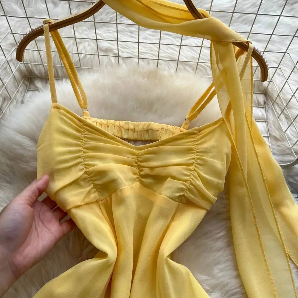 Sommer Sexy Langes Kleid Frauen Vintage Band Taille Unregelmäßigen Chiffon Strand Kleider Damen A-line Schlank Boho Lange Robe Vestidos