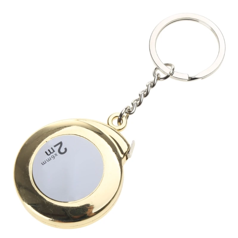 Tape Measure Keychains Functional Mini Retractable Measuring Tape Keychains 2M Stainless Steel Tape Measure Durable