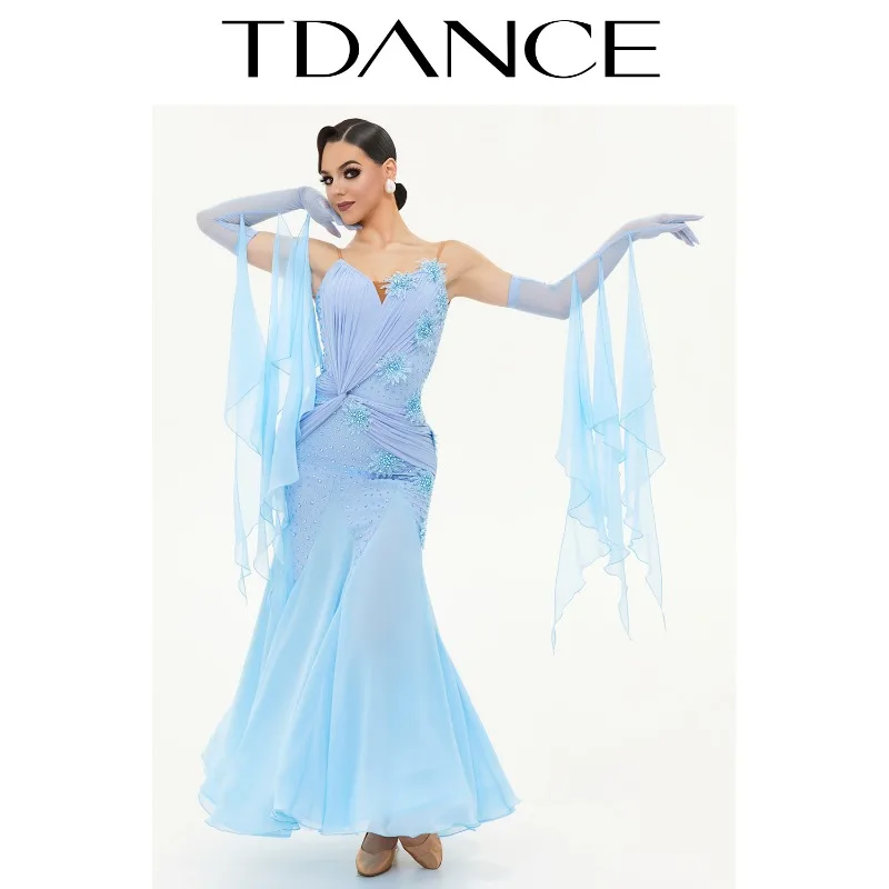ชุดเต้นรำสมัยใหม่ TDANCE แบบสั่งตัด ชุดเต้นรำมาตรฐานระดับชาติ ชุดเต้นรำสังคมสุดหรู ชุดแข่งขันบอลลูน SM05