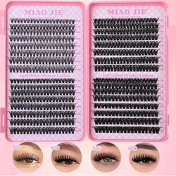 MIAOJIE Lash Extension Kit Lash Clusters Kit 14/32 Rows Thick Eyelash Clusters D Curl Lash BondSeal Makeup Eyelashes Extension