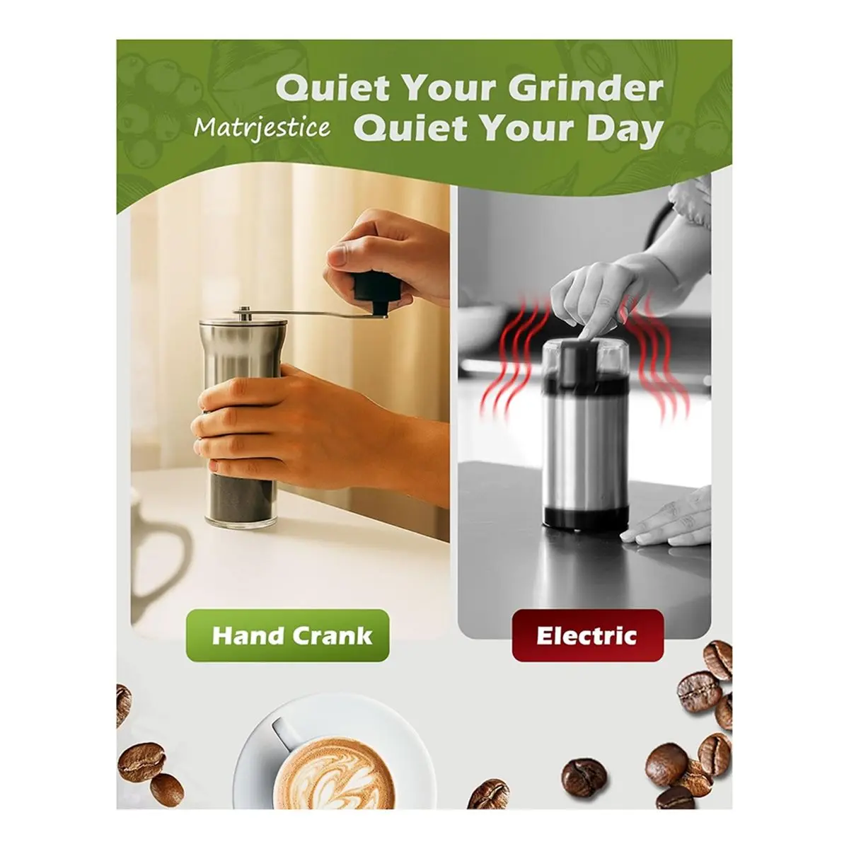 

(AIMA) Manual Coffee Grinder with Stainless Steel Burr - 1.12oz Capacity Handheld Mill for Espresso, Drip, Cold Brew