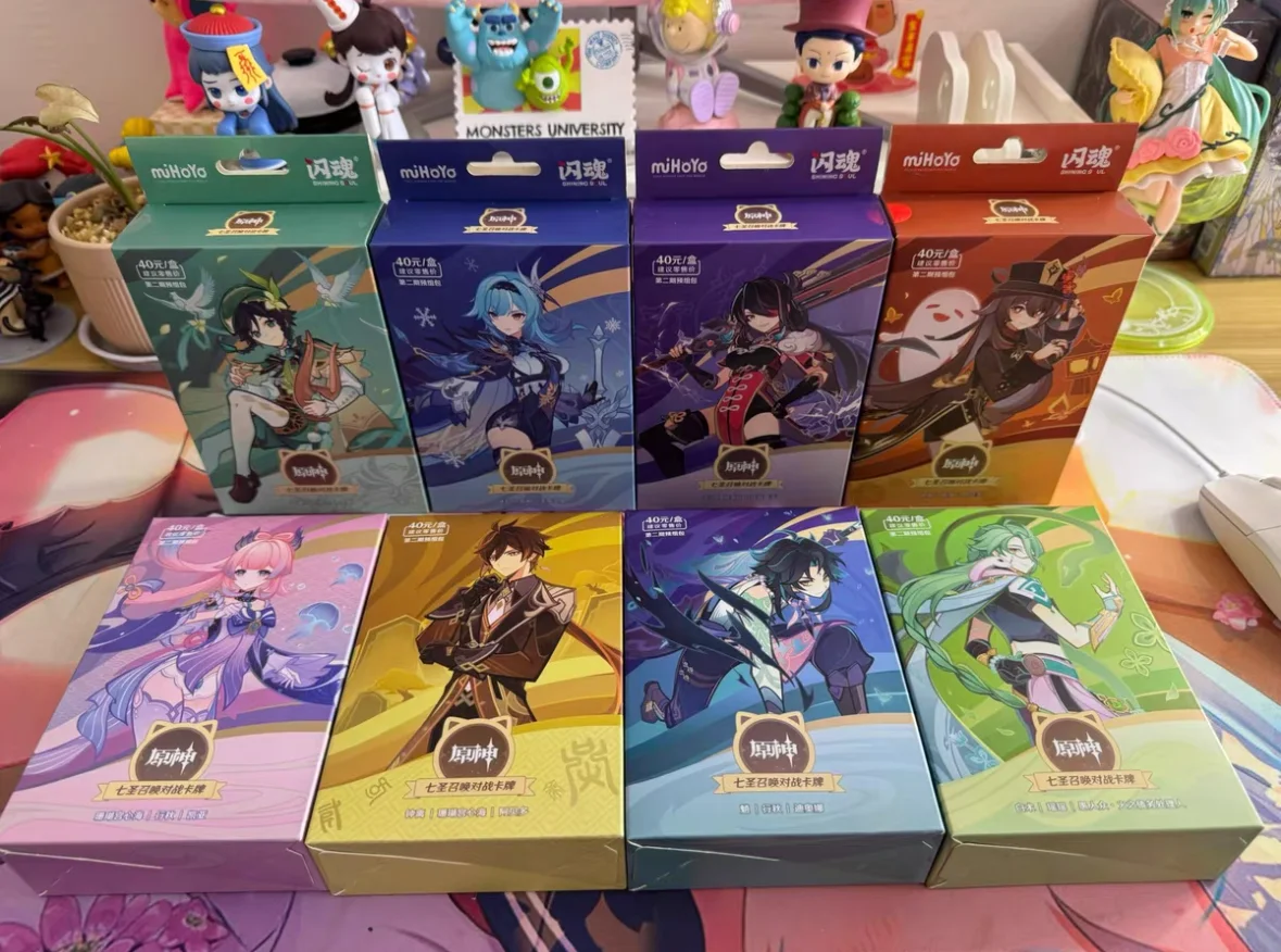本物の原神カード Vol.2 天才呼び出し Tcg バトルカード胡桃雷電将軍アニメキャラクターコレクションカード子供のおもちゃ