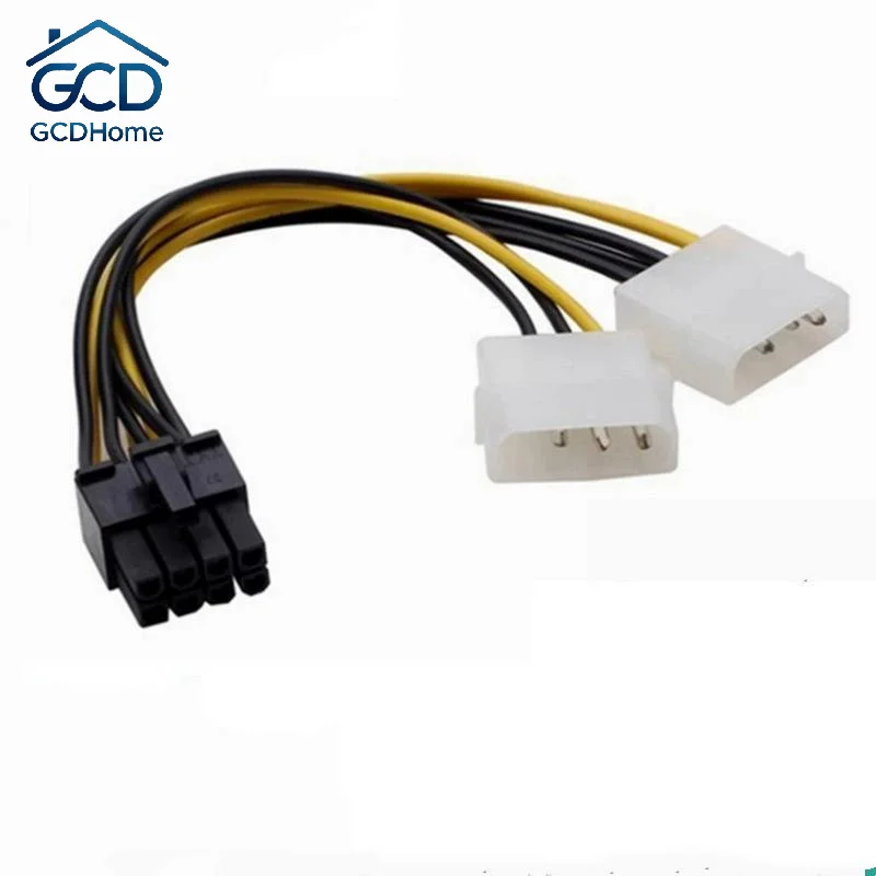 8Pin Male to Dual 4Pin Female PCIe Molex Power Adapter High Compatibility for Desktop GPU Power Expansion Needs