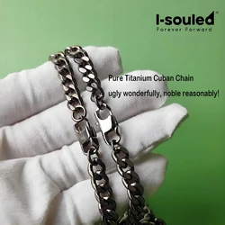 7mm Pure Titanium Necklace Stone Washed Hypoallergenic Nickel Free Gift for Sensitive Skin