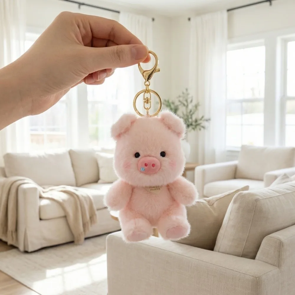 Bag Charm Chubby Pig Keychain Cute Cartoon Stuffed Pig Pendant Ornaments Bag Hanging Gifts